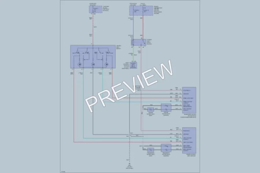 2004 Chrysler 4D Sedan Power Seats wiring diagram preview with protected circuit layout