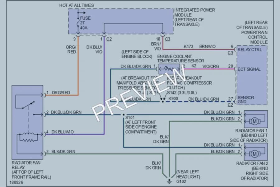2004 Chrysler TownCountry Cooling Fan wiring diagram preview