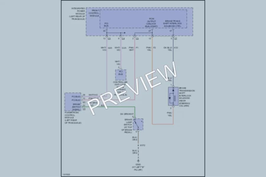 2004 Dodge Caravan Shift Interlock wiring diagram preview