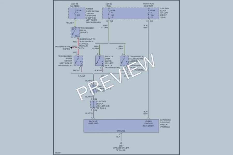2004 Dodge Dakota Power Mirrors wiring diagram preview