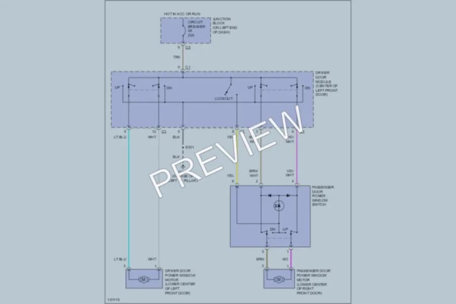 2004 Dodge Dakota Power Windows wiring diagram preview