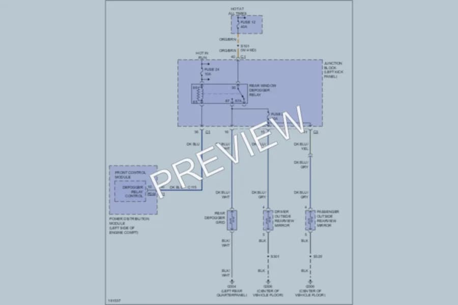 2004 Dodge Durango Defoggers wiring diagram preview