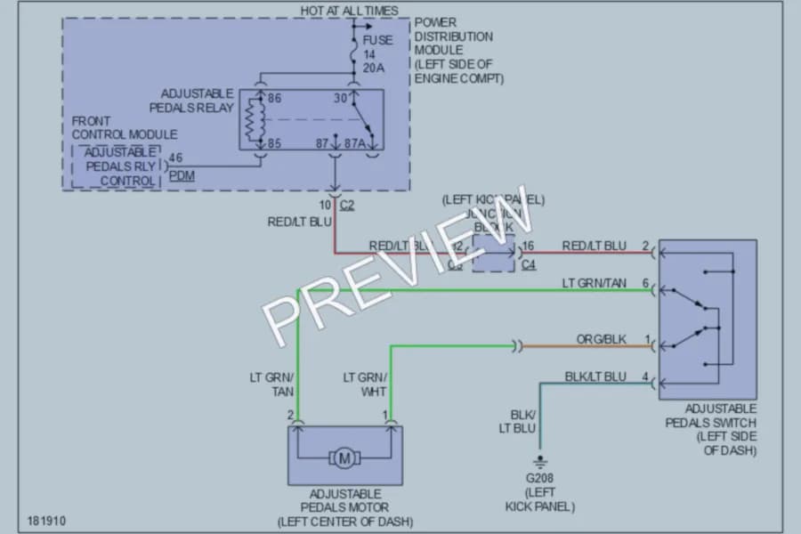 2004 Dodge Durango Power Seats wiring diagram preview