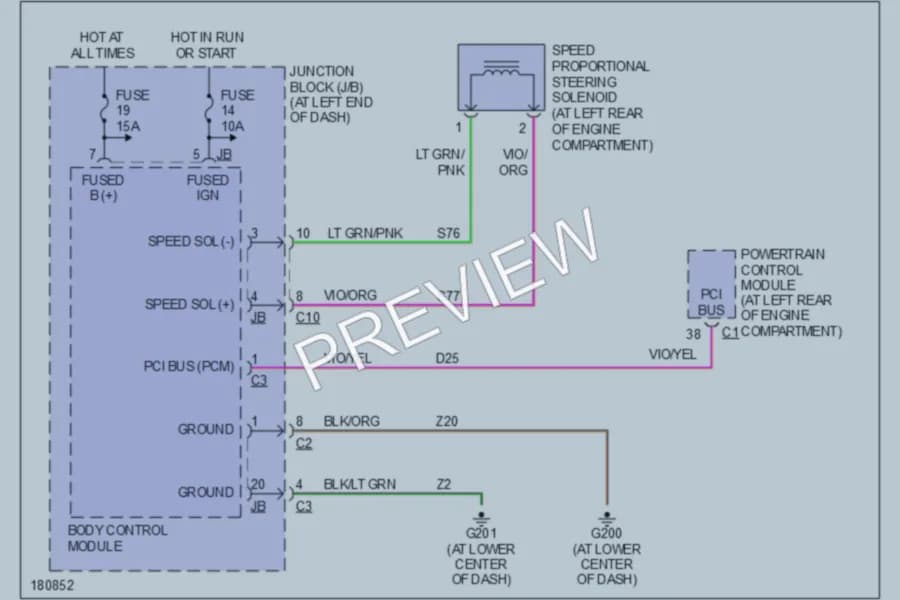 2004 Dodge Intrepid Electronic Power Steering wiring diagram preview