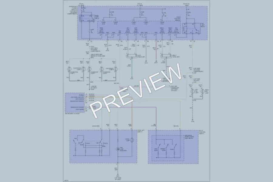 2004 Dodge R1500 Headlights wiring diagram preview with protected circuit layout