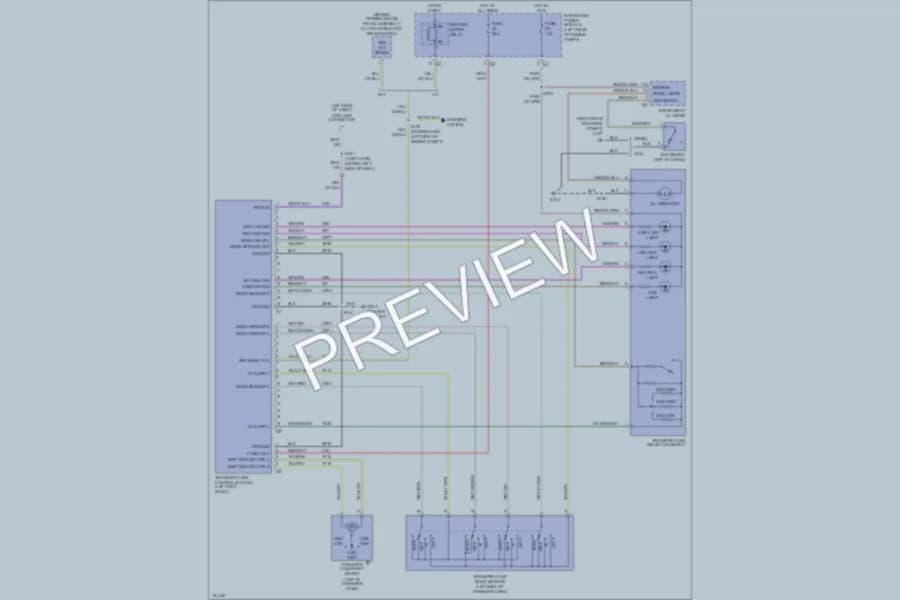 2004 Dodge R1500 Transmission wiring diagram preview with protected circuit layout