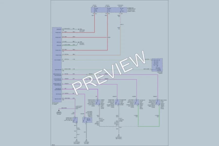 2004 Dodge R1500 Warning Systems wiring diagram preview with protected circuit layout