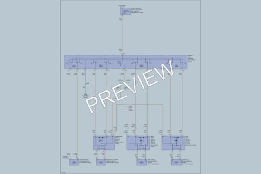 2004 Dodge R2500 Power Windows wiring diagram preview with protected circuit layout