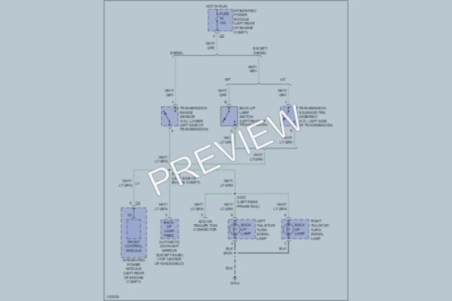 2004 Dodge R3500 Exterior Lights wiring diagram preview with protected circuit layout