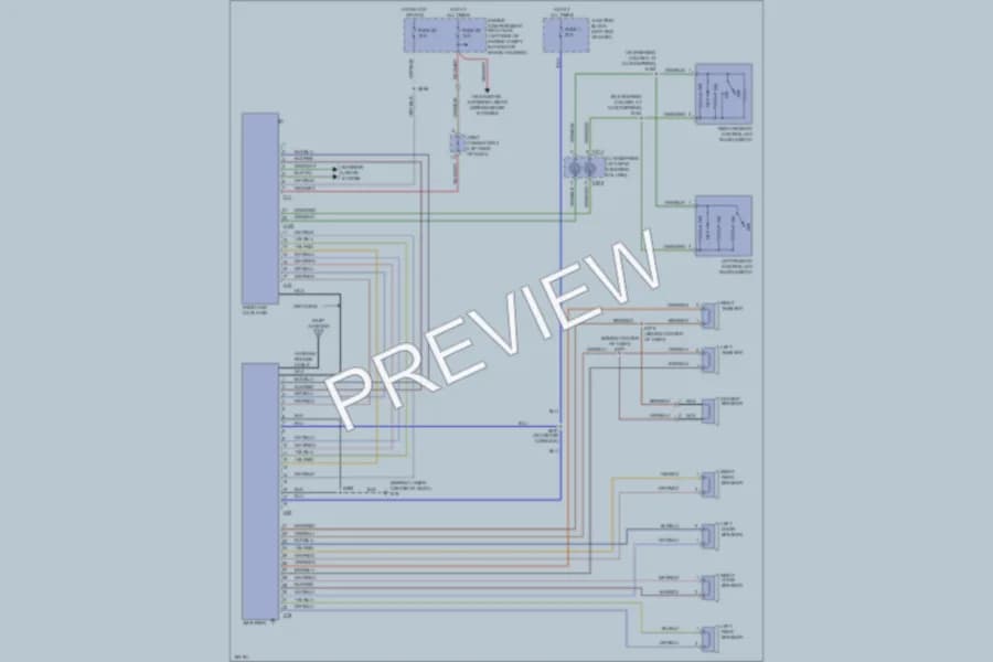 2004 Dodge 2D Coupe Radio wiring diagram preview with protected circuit layout