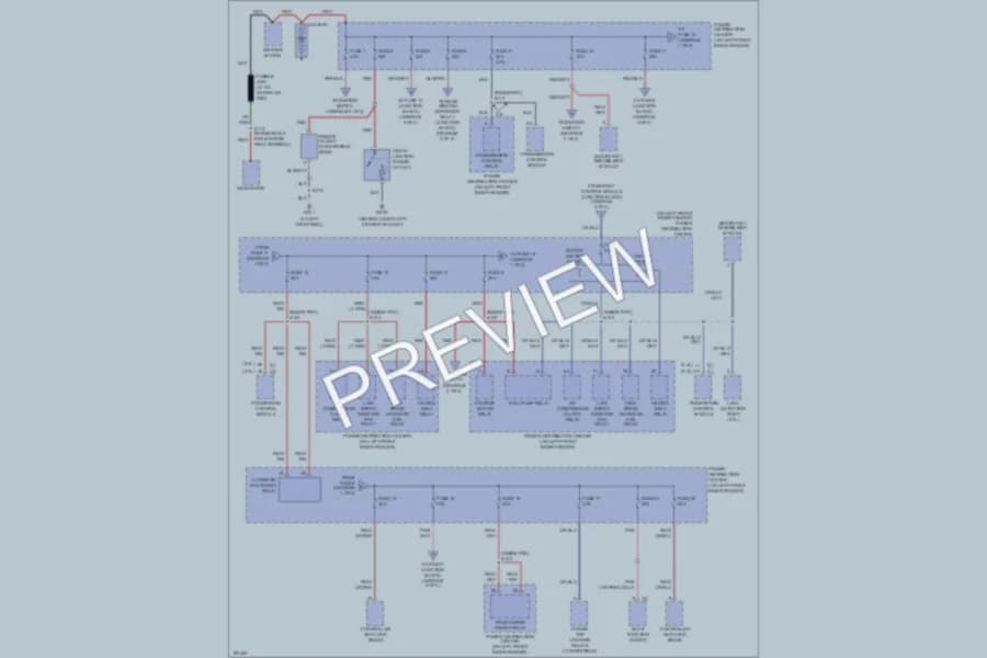 2004 Dodge 4D Sedan Power Distribution wiring diagram preview with protected circuit layout