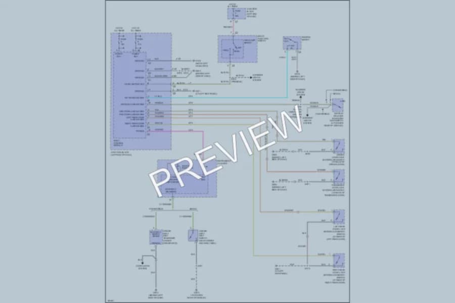 2004 Dodge 4D Sedan Warning Systems wiring diagram preview with protected circuit layout