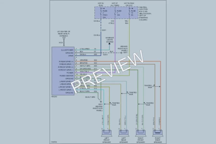 2004 Ford CrownVictoria Radio wiring diagram preview