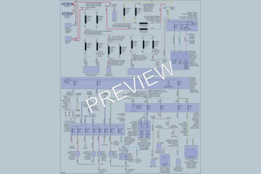2004 Ford E150 Power Distribution wiring diagram preview with protected circuit layout