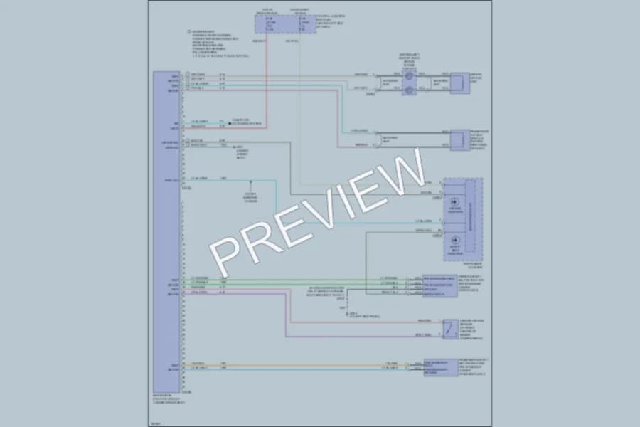 2004 Ford E150 Supplemental Restraints wiring diagram preview with protected circuit layout