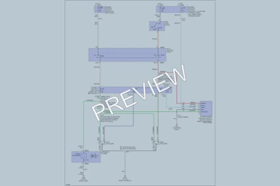 2004 Ford E250 Headlights wiring diagram preview with protected circuit layout
