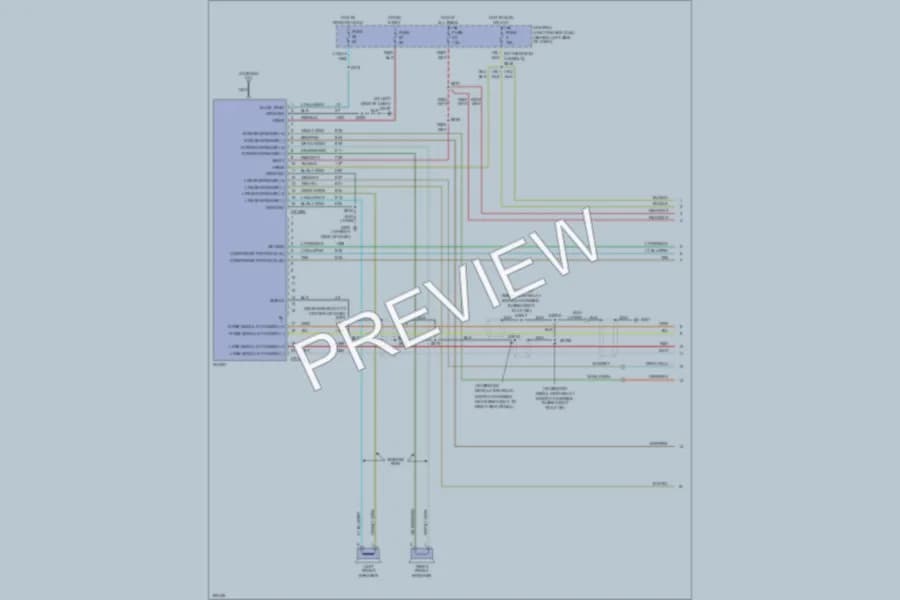 2004 Ford E250 Radio wiring diagram preview with protected circuit layout