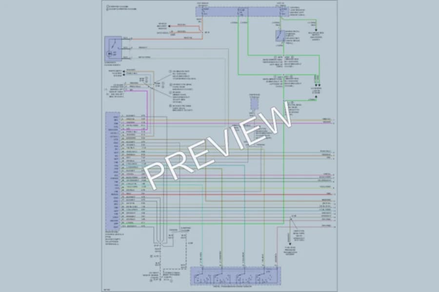2004 Ford E350 Super Duty Transmission wiring diagram preview with protected circuit layout