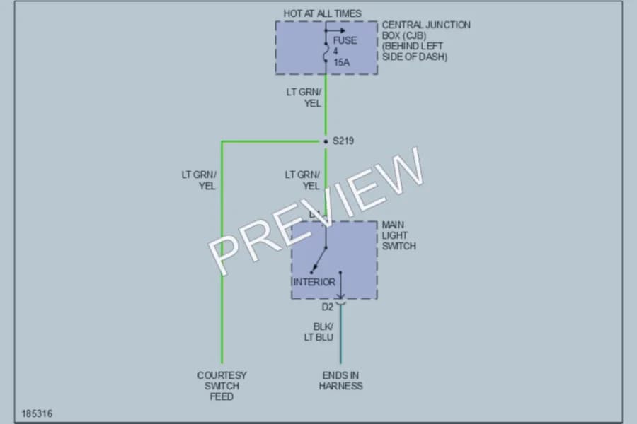 2004 Ford E450Econoline Interior Lights wiring diagram preview