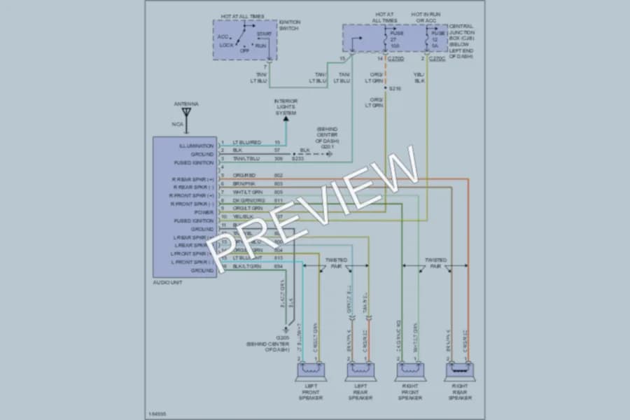 2004 Ford Escape Radio wiring diagram preview