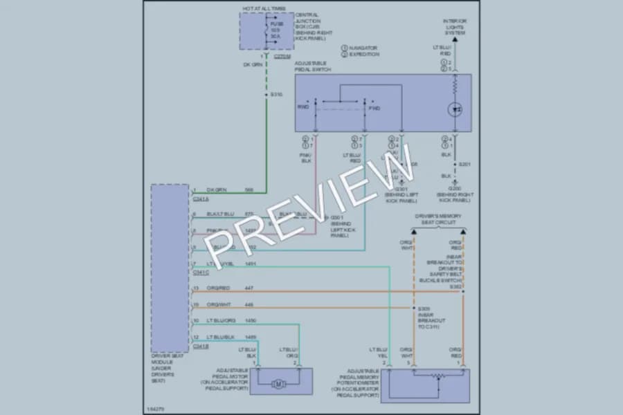 2004 Ford Expedition Memory Systems wiring diagram preview