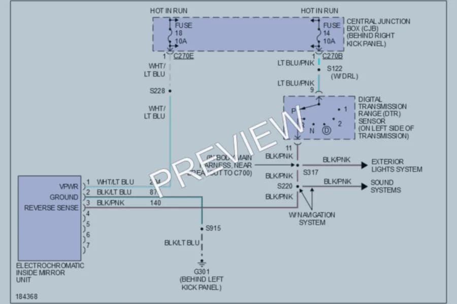 2004 Ford Expedition Power Mirrors wiring diagram preview