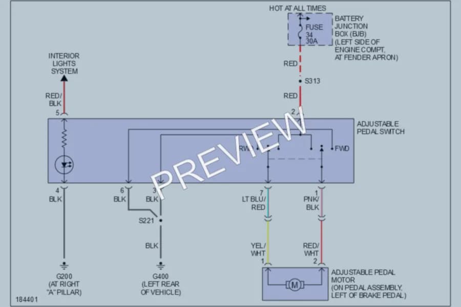 2004 Ford Explorer Power Seats wiring diagram preview