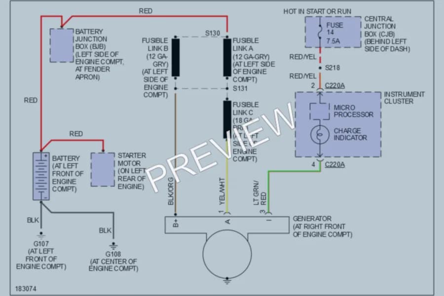 2004 Ford ExplorerSportTrac Starting Charging wiring diagram preview
