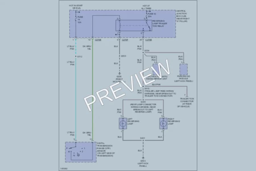 2004 Ford F150 Exterior Lights wiring diagram preview with protected circuit layout