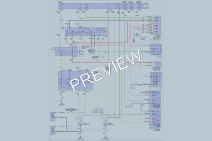 2004 Ford F150 Headlights wiring diagram preview with protected circuit layout