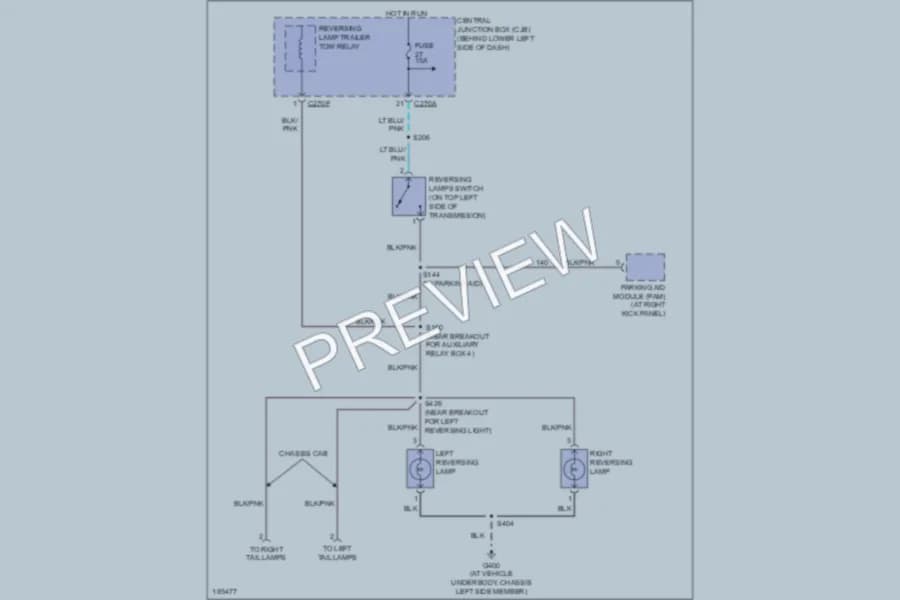 2004 Ford F250 Super Duty Exterior Lights wiring diagram preview with protected circuit layout