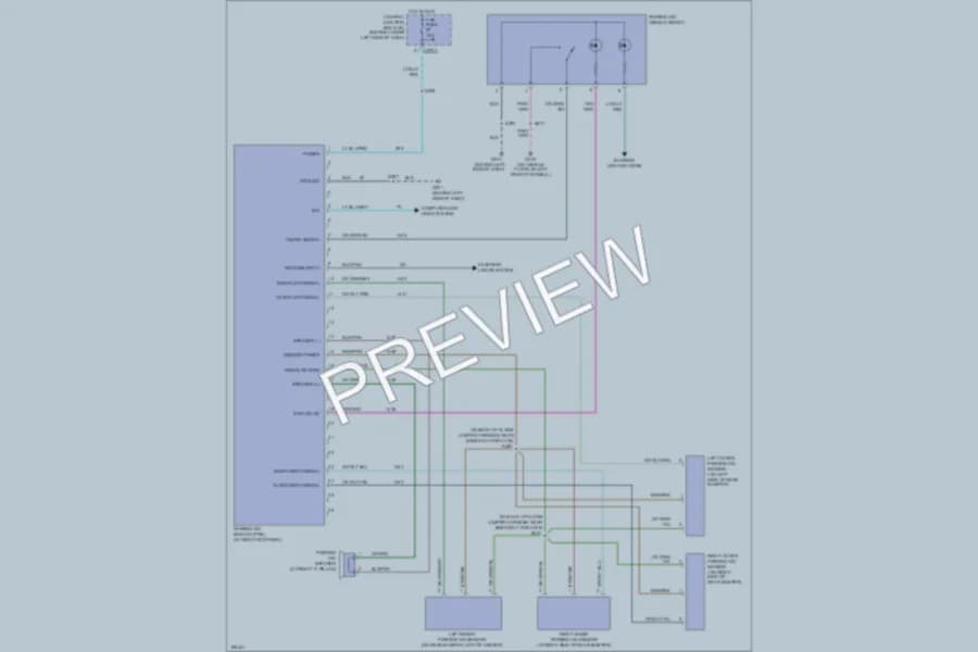 2004 Ford F350 Super Duty Navigation wiring diagram preview with protected circuit layout