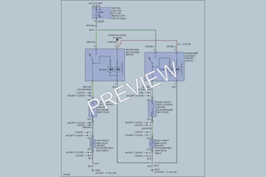 2004 Ford Focus Power Seats wiring diagram preview