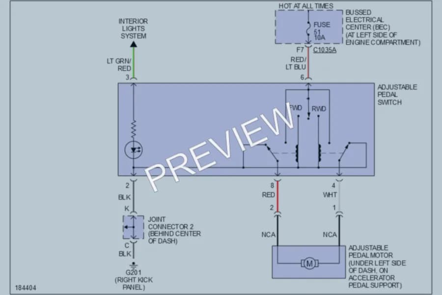 2004 Ford Freestar Power Seats wiring diagram preview
