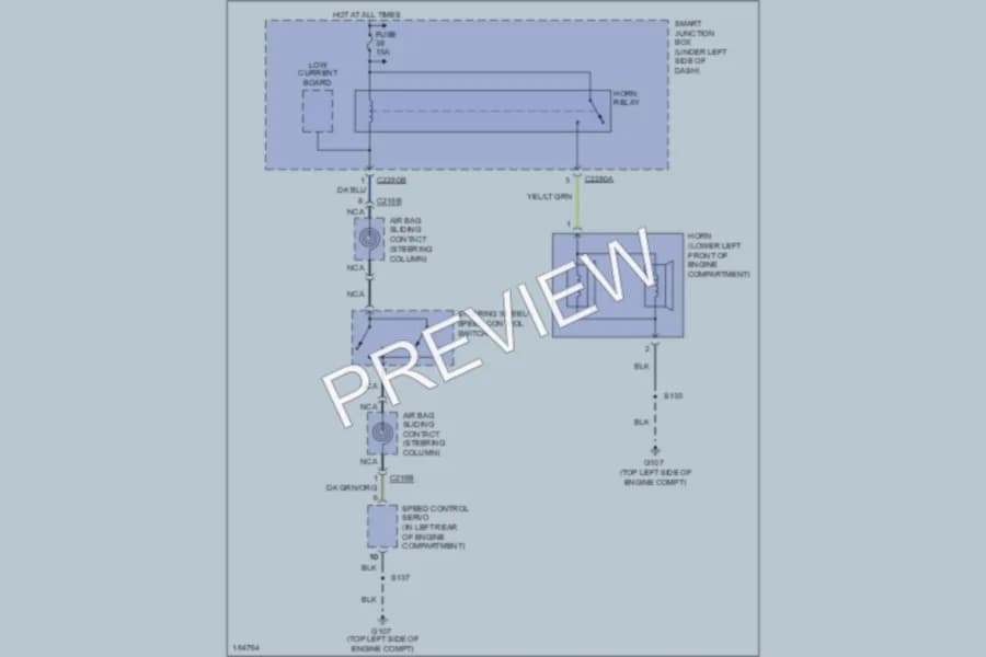 2004 Ford Taurus Horn wiring diagram preview