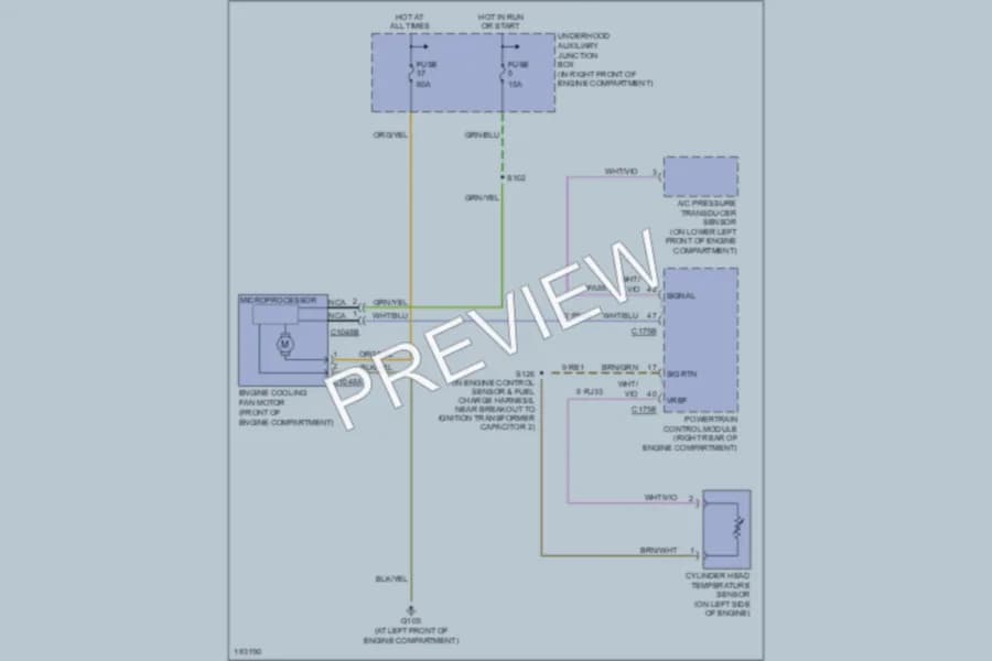 2004 Ford Thunderbird Cooling Fan wiring diagram preview