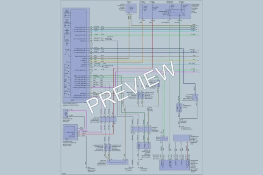 2004 GMC 2500 Air Conditioning wiring diagram preview with protected circuit layout