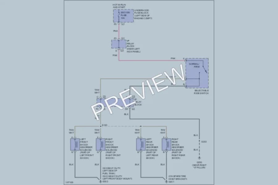 2004 GMC 2500 Electronic Suspension wiring diagram preview with protected circuit layout