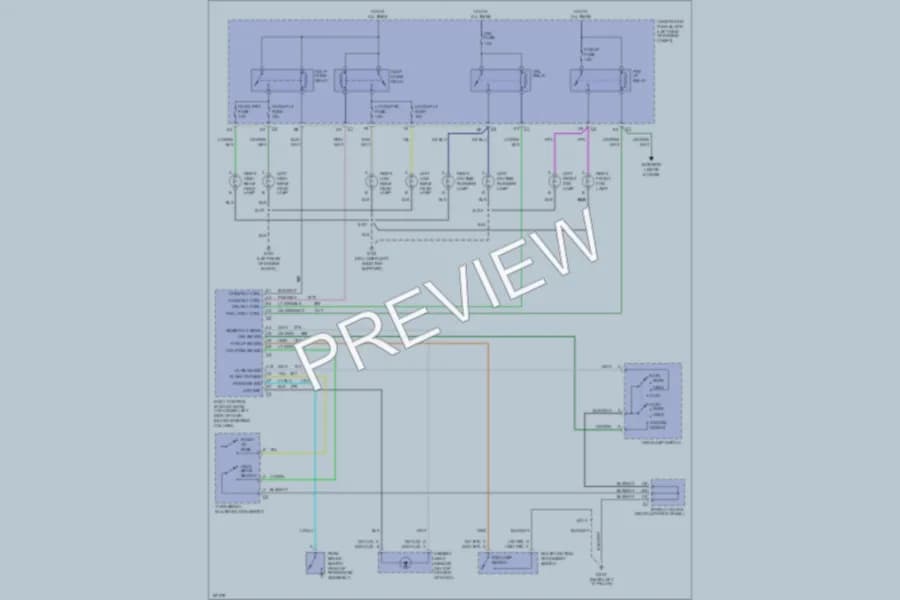 2004 GMC 3500 Headlights wiring diagram preview with protected circuit layout