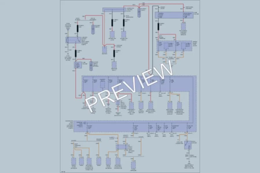2004 GMC 3500 Power Distribution wiring diagram preview with protected circuit layout