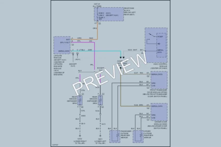 2004 GMC EnvoyXL Defoggers wiring diagram preview