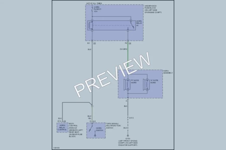 2004 GMC EnvoyXL Horn wiring diagram preview