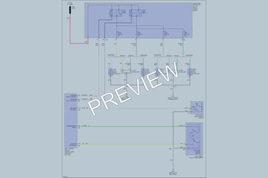 2004 GMC G2500 Headlights wiring diagram preview with protected circuit layout
