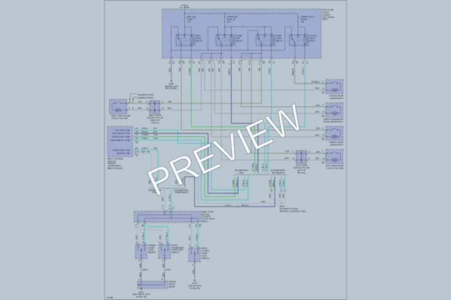 2004 GMC G3500 Power Door Locks wiring diagram preview with protected circuit layout