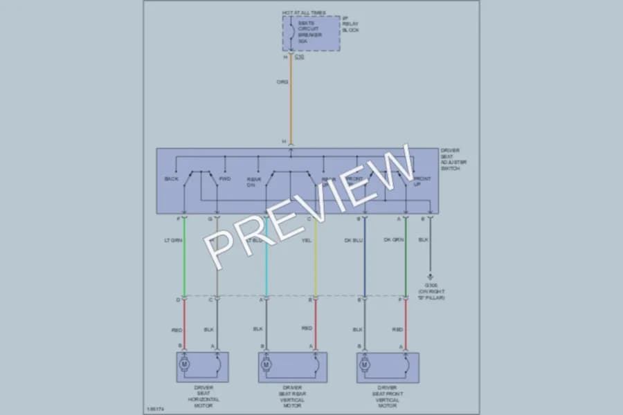 2004 GMC K2500YukonXL Power Seats wiring diagram preview