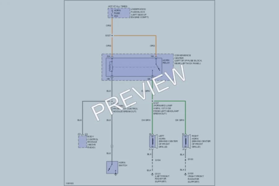 2004 GMC Safari Horn wiring diagram preview