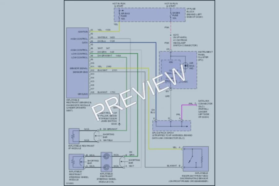 2004 GMC Safari Supplemental Restraints wiring diagram preview