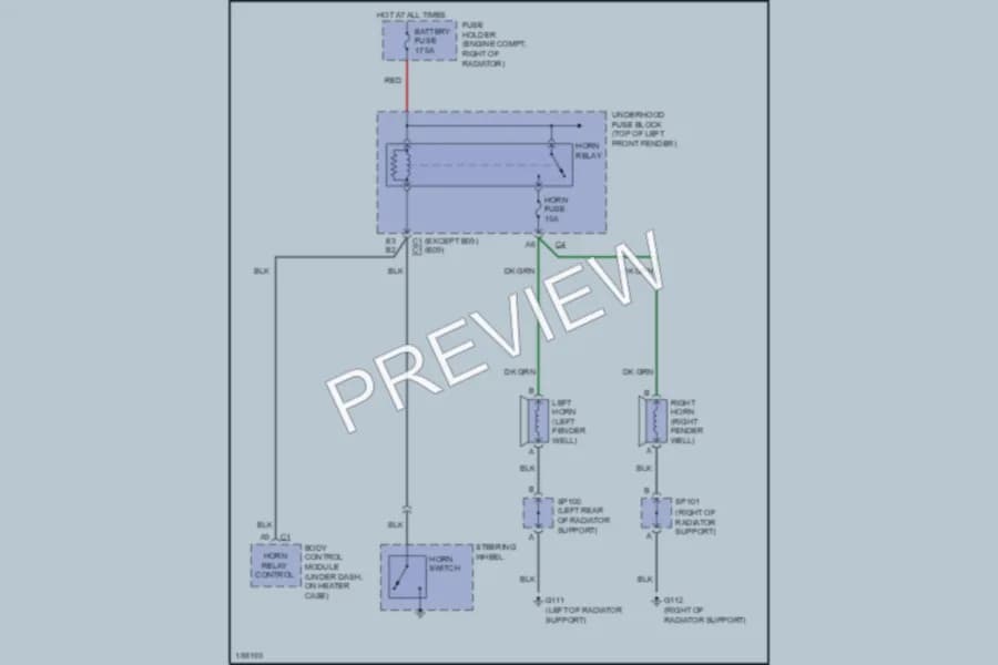 2004 GMC Sonoma Horn wiring diagram preview
