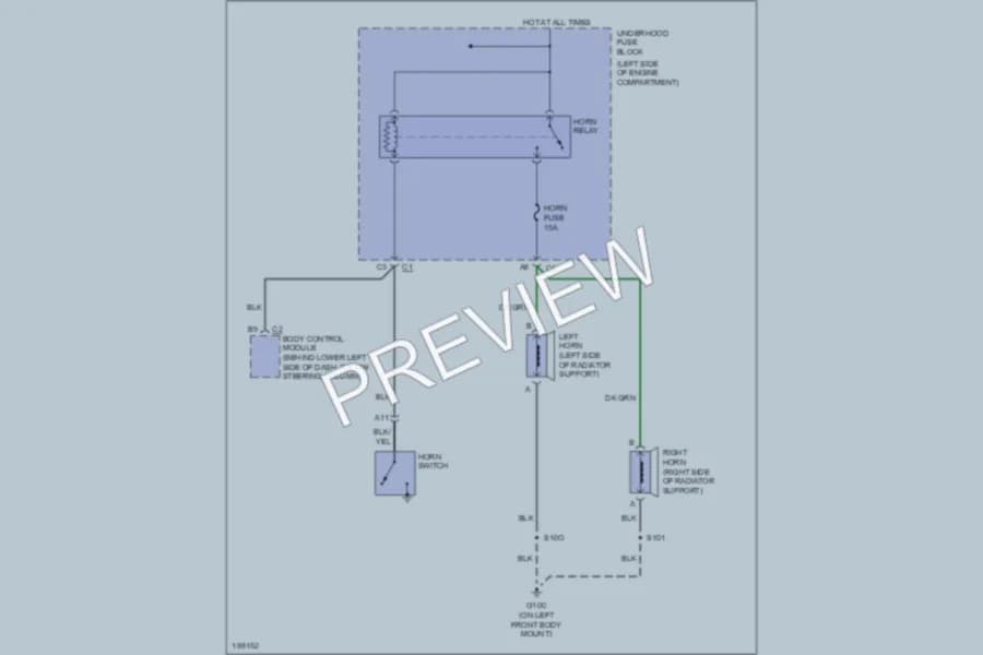 2004 GMC YukonXLDenali Horn wiring diagram preview