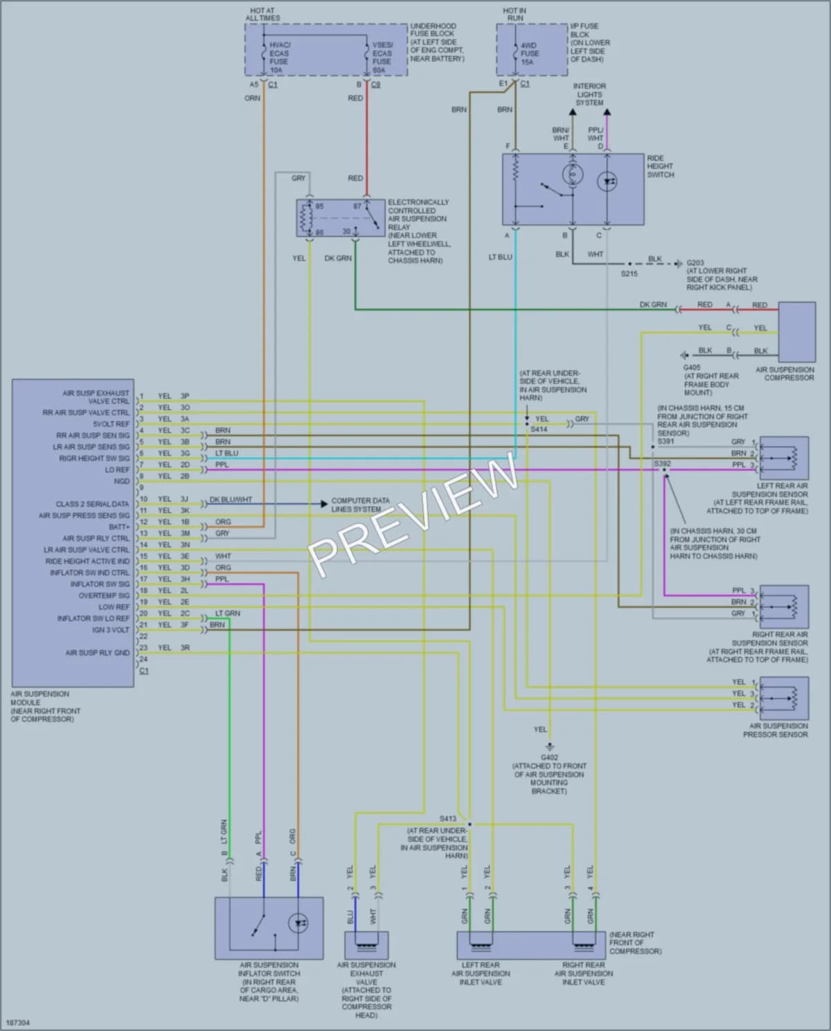 2004 HUMMER H2 Electronic Suspension wiring diagram preview